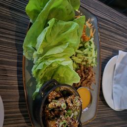 Fried chicken lettuce wraps