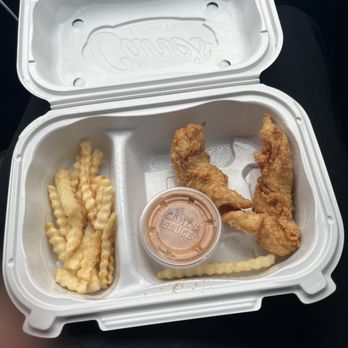 Raising Cane's Chicken Fingers - This is my food it was so good I forgot to get a picture of it before I started eating - American Near Me - Brooklyn Park, Minnesota Raising Cane's Chicken Fingers - This is my food it was so good I forgot to get a picture of it before I started eating - American Near Me - Brooklyn Park, Minnesota