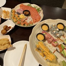 Appetizers, rolls, and sashimi Appetizers, rolls, and sashimi