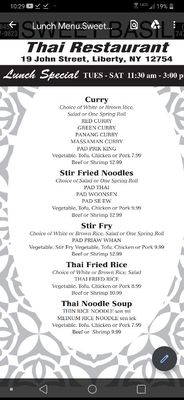 Menu photo 5 Sweet Basil Thai Restaurant Liberty, NY Menu photo 5 Sweet Basil Thai Restaurant Liberty, NY