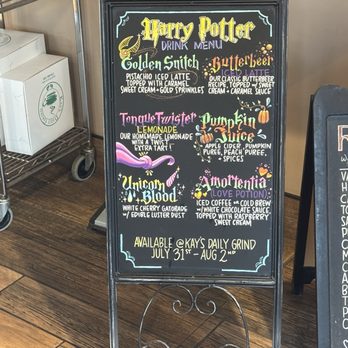 Kays Daily Grind - Seasonal and limited time offer Harry Potter themed menu - Coffee & Tea Near Me - Covington Township, Pennsylvania Kays Daily Grind - Seasonal and limited time offer Harry Potter themed menu - Coffee & Tea Near Me - Covington Township, Pennsylvania