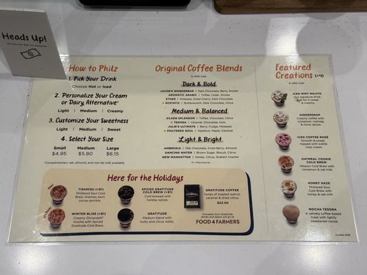 Menu photo 3 Philz Coffee Glendale, CA