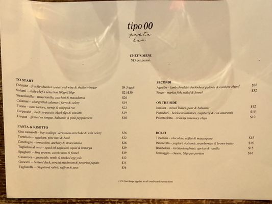 Menu photo 2 Tipo 00 Melbourne, VIC