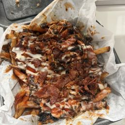 Loaded f 9. BBQ Ranch Chickle with Fries. Looked amazing when presented but had to take it to go Loaded f 9. BBQ Ranch Chickle with Fries. Looked amazing when presented but had to take it to go