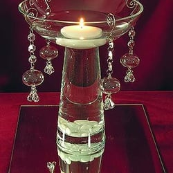 Surroundings - Bubble dangles on champagne bowl centerpiece
