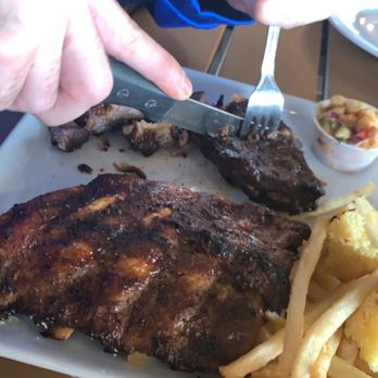 Ghost Isle Brewery - too crisp ribs with a child's mcdonald's sized undercooked fry - Brewpubs Near Me - New Buffalo, Michigan