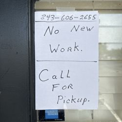 Choi Alterations - Sign on door. Not accepting new business.