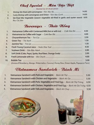 Menu photo 7 Pho Tran's Mountlake Terrace, WA