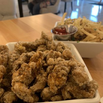 Proper Rose Garden - Popcorn Chicken & Parmesan garlic fries - Themed Cafes Near Me - Katy, Texas