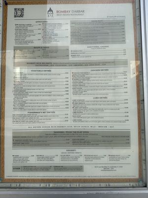 Menu photo 2 Bombay Darbar Fort Lauderdale, FL Menu photo 2 Bombay Darbar Fort Lauderdale, FL