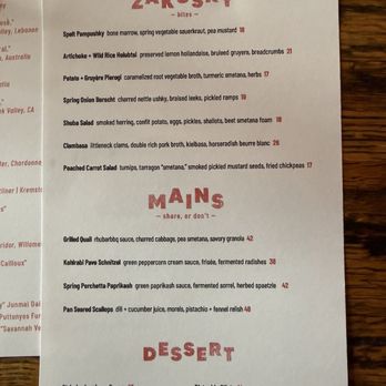Molotov Kitschen and Cocktails - Main menu - Modern European Near Me - Denver, Colorado