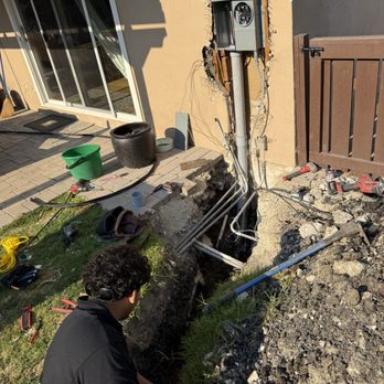 VoltBros Electric Inc. - New Underground 3" Conduit for main 200 amp Service upgrade in Palos Verdes - Electricians Near Me - Carson, California
