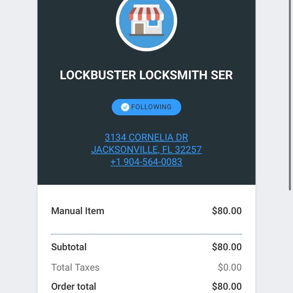 Lockbuster Locksmith - The receipt - Keys & Locksmiths Near Me - Jacksonville, Florida Lockbuster Locksmith - The receipt - Keys & Locksmiths Near Me - Jacksonville, Florida