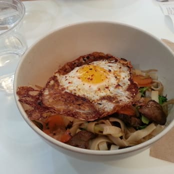 Brightwok Kitchen - Noodle bowl with steak and a fried egg on top - Asian Fusion Near Me - Chicago, Illinois