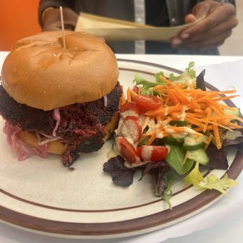 Baked It Myself - Smoky Vegan BBQ Beet Burger - Salad Near Me - Van Nuys, California Baked It Myself - Smoky Vegan BBQ Beet Burger - Salad Near Me - Van Nuys, California