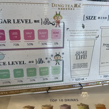 Ding Tea -  Northridge - Sugar and ice levels - Bubble Tea Near Me - Northridge, California