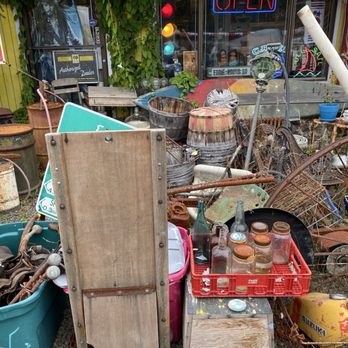 Time Capsule Antiques and More - Estate sale remnants out front - Antiques Near Me - Depoe Bay, Oregon