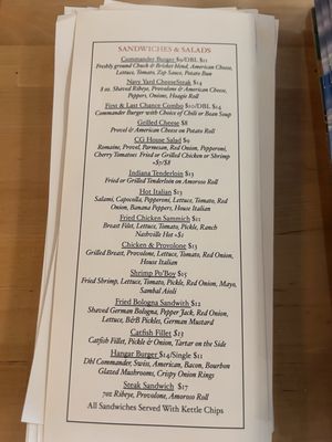 Menu photo 1 Commander's Grill Boonville, IN