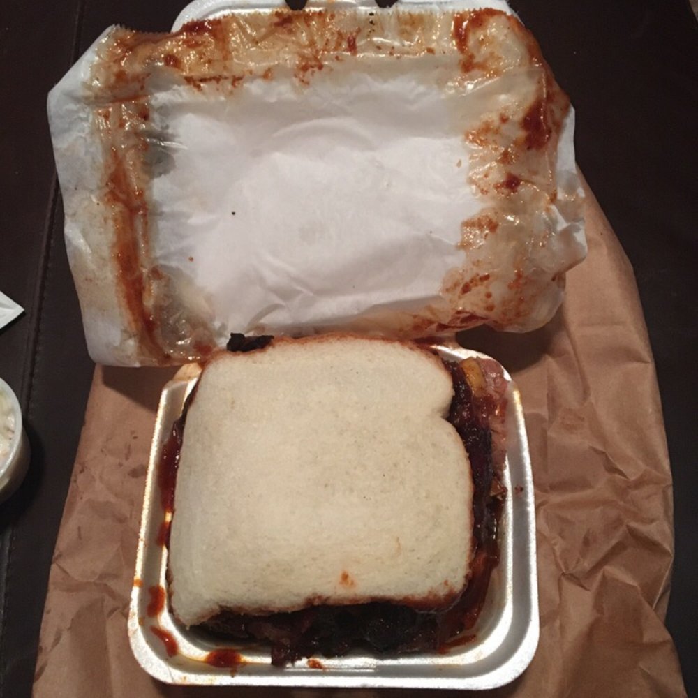Uncle John's BBQ - Mini tip wth white bread, fries on the bottom and a side of slaw (not pictured) - Barbeque Near Me - Homewood, Illinois Uncle John's BBQ - Mini tip wth white bread, fries on the bottom and a side of slaw (not pictured) - Barbeque Near Me - Homewood, Illinois