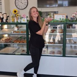 Sunshine Cafe - Gifted a freshly glazed doughnut, topped with a birthday candle and celebration sprinkles. What a thoughtful treat!