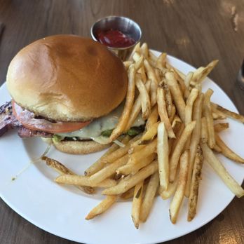 Two45 Waterfront Grille - Chicken avocado and bacon sandwich with fries. - American Near Me - Erie, Pennsylvania Two45 Waterfront Grille - Chicken avocado and bacon sandwich with fries. - American Near Me - Erie, Pennsylvania