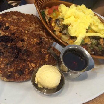 U.S. Egg Brunch & Cocktails - Half and half: protein pancakes with veggie skillet - Sandwiches Near Me - Tempe, Arizona