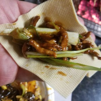 Xi Top Barbeque - Tofu wrap with shredded pork and scallions - Korean Near Me - Flushing, New York Xi Top Barbeque - Tofu wrap with shredded pork and scallions - Korean Near Me - Flushing, New York