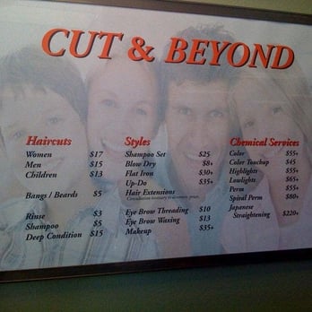 Cut and Beyond - Price List - Hair Salons Near Me - San Ramon, California