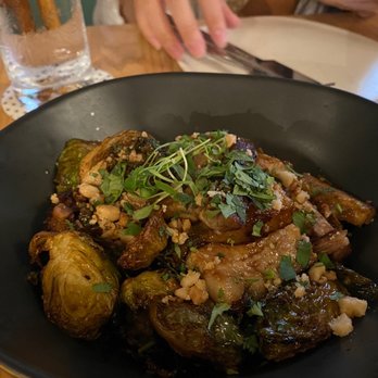 Hideout - Crispy Pork Belly Brussels Sprout - Bars Near Me - Honolulu, Hawaii Hideout - Crispy Pork Belly Brussels Sprout - Bars Near Me - Honolulu, Hawaii