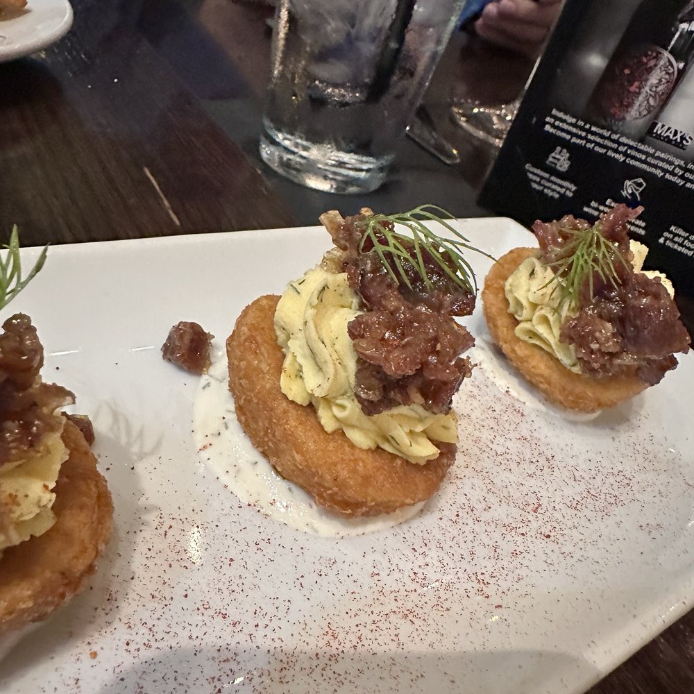 MAX's Wine Dive - Bacon Jam Deviled Eggs - Wine Bars Near Me - Houston, Texas MAX's Wine Dive - Bacon Jam Deviled Eggs - Wine Bars Near Me - Houston, Texas