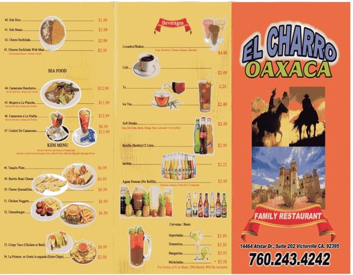Menu photo 6 El Charro Oaxaca Victorville, CA