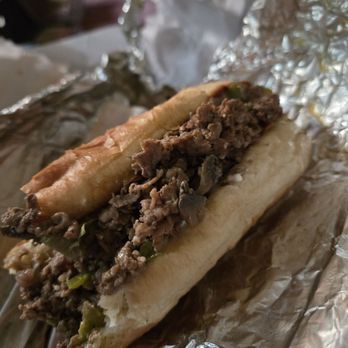 Fattie G's Pizzeria - Steak sub with mushrooms and sweet peppers and provolone cheese. Very good dinner - Pizza Near Me - Angola, New York Fattie G's Pizzeria - Steak sub with mushrooms and sweet peppers and provolone cheese. Very good dinner - Pizza Near Me - Angola, New York