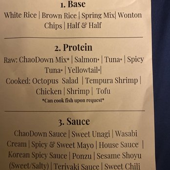Chaodown Poki - Menu part 2 - Hawaiian Near Me - Roseville, California