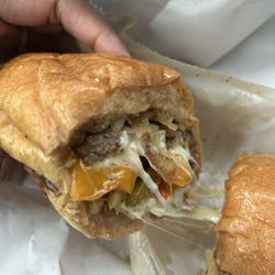 Casapulla's Elsmere Steak & Sub Shop - Cheesesteak with grilled onions and sweet bell peppers