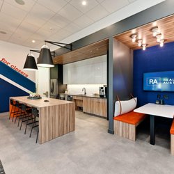 Realty Austin - Compass - Welcome to Realty Austin's Central Office, enjoy our collaborative client and agent meeting spaces, lounge and kitchen area.