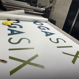 Signage being printed Signage being printed