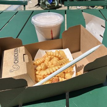 Shake Shack Madison Square Park - Lunch of chicken nuggets, fries & strawberry milkshake - Fast Food Near Me - New York, New York