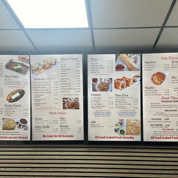 Honest Milwaukee - Menu posted to the wall! - Indian Near Me - Milwaukee, Wisconsin