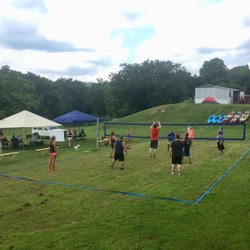 Beattyville RV & Campground - Volleyball on the riverbank and canoe and kayak rentals located next door at the boat launch.