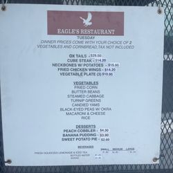 Eagles Restaurant - Tuesday - Get the cubed steak.