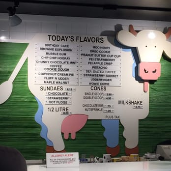 Cow's - the menu for the restaurant - Desserts Near Me - Green Gables, Prince Edward Island Cow's - the menu for the restaurant - Desserts Near Me - Green Gables, Prince Edward Island