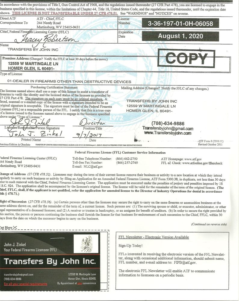 TRANSFERS BY JOHN Updated September 2024 12559 W Martingale Ln