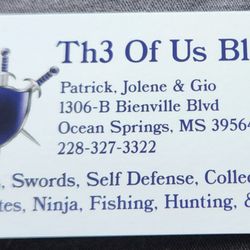 Th3 Of Us Blades - His business card as he is certainly off Hwy 90 but out of sight.