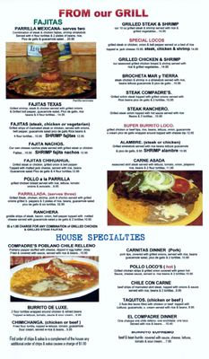 Menu photo 2 Los Compadres Mexican Restaurant Cordele, GA