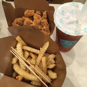 T4 Natomas - Lychee black tea with aloe (one of the top 10 drinks), basil popcorn chicken, and French fries - YUM - Coffee & Tea Near Me - Sacramento, California T4 Natomas - Lychee black tea with aloe (one of the top 10 drinks), basil popcorn chicken, and French fries - YUM - Coffee & Tea Near Me - Sacramento, California