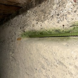 Photo provided by foundation solutions showing the shallow depth of the repair.