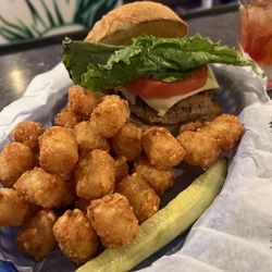 Slice's Bar & Grill - Turkey burger and tots
