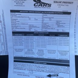 Dealership "fake" warranty I was given the day of purchase.