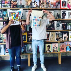 Rosa Wolf - We traded tote bags. Mine was letter-pressed in Los Angeles. His was designed for his shop in Berlin.