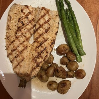 Seasons 52 - My Sea Trout with baby potatoes and asparagus - New American Near Me - Altamonte Springs, Florida Seasons 52 - My Sea Trout with baby potatoes and asparagus - New American Near Me - Altamonte Springs, Florida